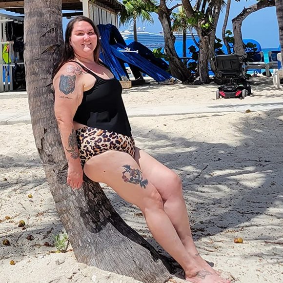 SOUQFONE High Waist Ruffled Flounce Top Ruched Bottom Swimsuit NEW WITH … - Picture 12 of 16